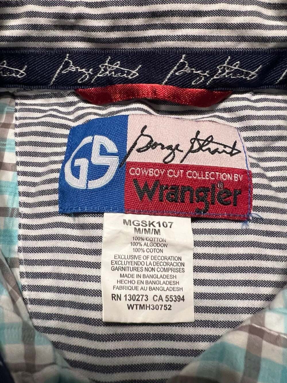 Wrangler George Strait Cowboy Cut Collection Short Sleeve Plaid Western Shirt Si - Picture 2 of 7